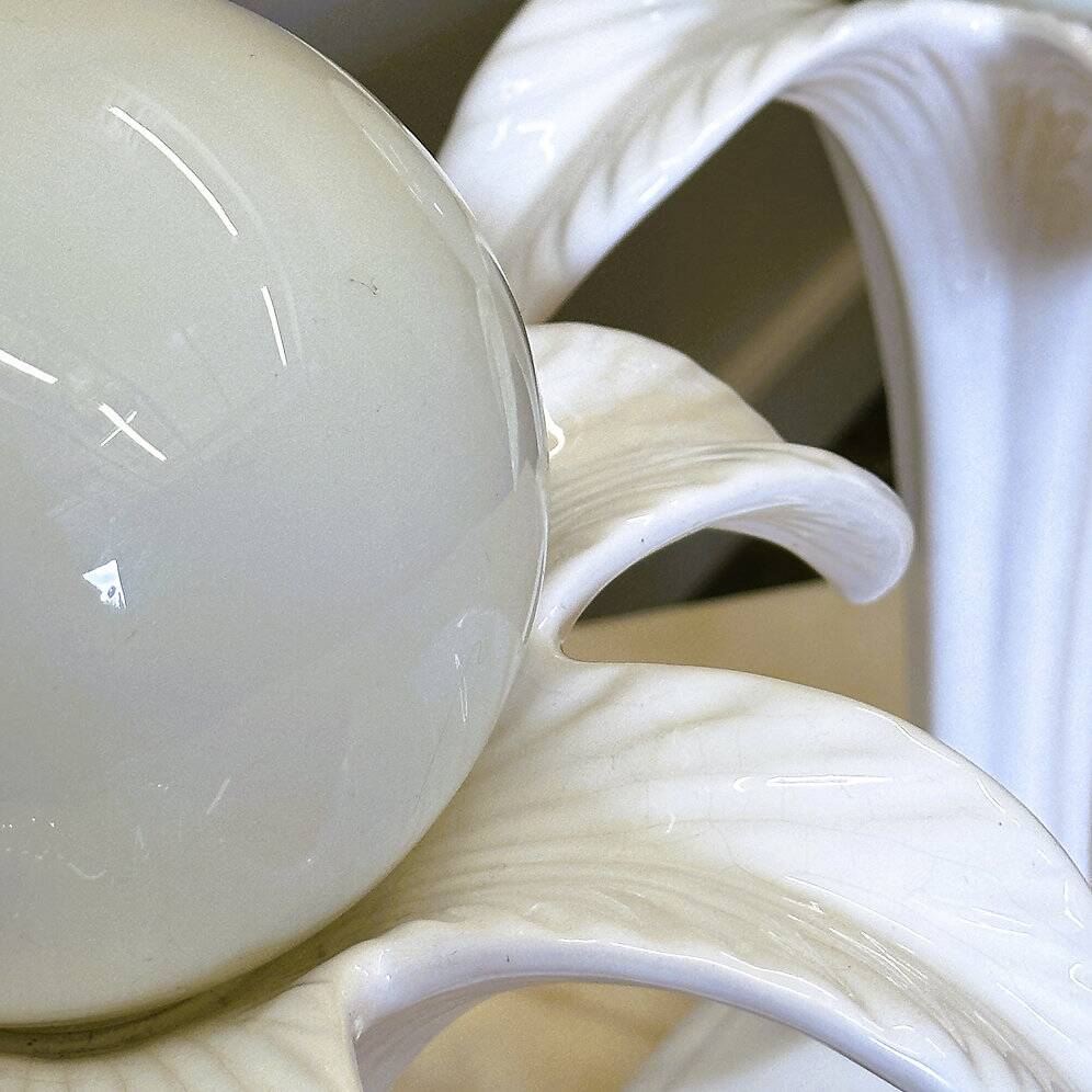 Pair of white ceramic palm tree lamps by Michael Andersen, 1970s