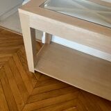 Light oak and glass console