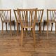 Series of 5 old baumann bistro chairs in curved wood
