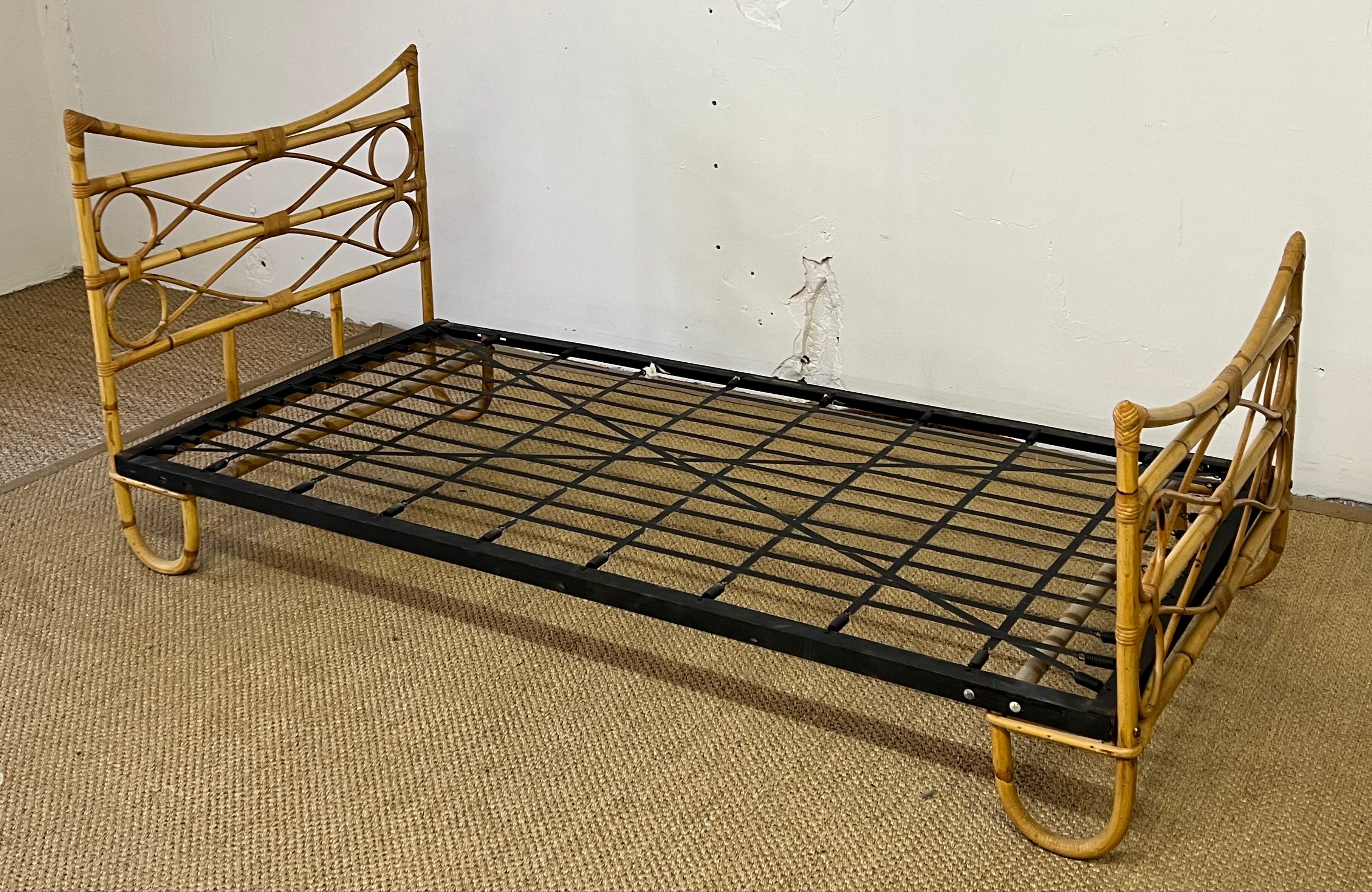Vintage rattan bed