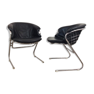 Set of 2 Gastone Rinaldi ‘Flynn’ dining chairs, Mid Century, 1970's