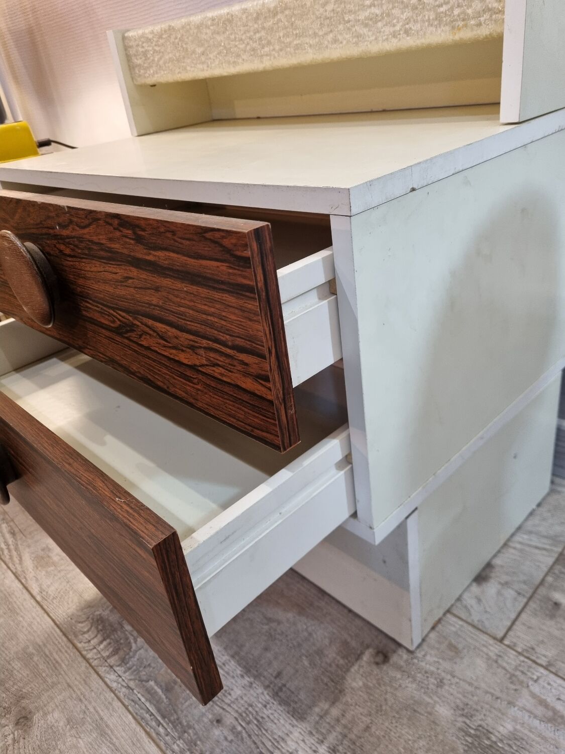 Seventies nightstands, wood from 1970