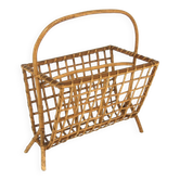 Porte-revues scandinave en rotin, Suède, 1950