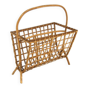 Porte-revues scandinave en rotin, Suède, 1950