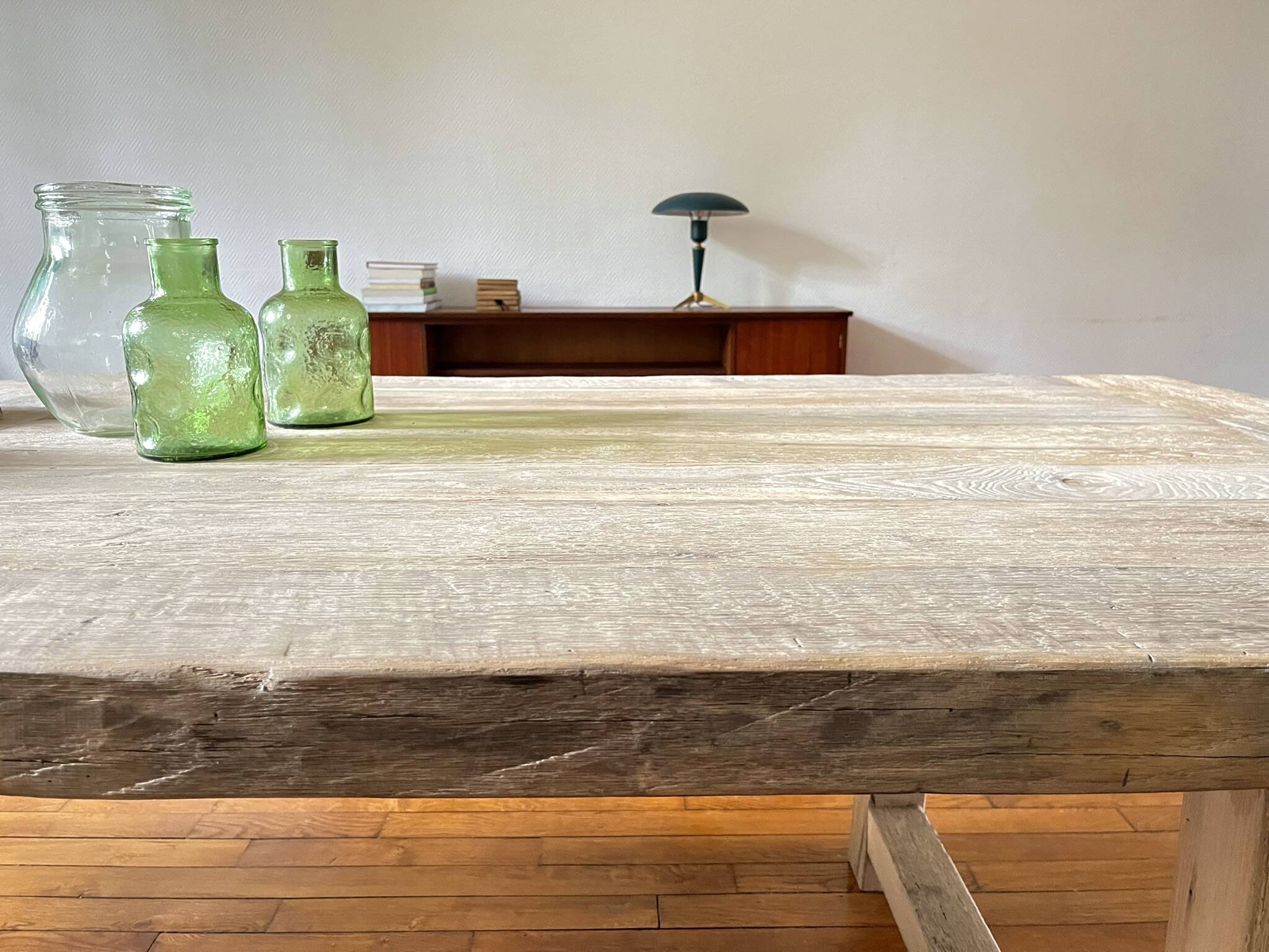 Ancienne Table de Ferme Founder en Chêne Massif 225 cm de long