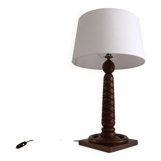 Lampe art déco palissandre sculpté