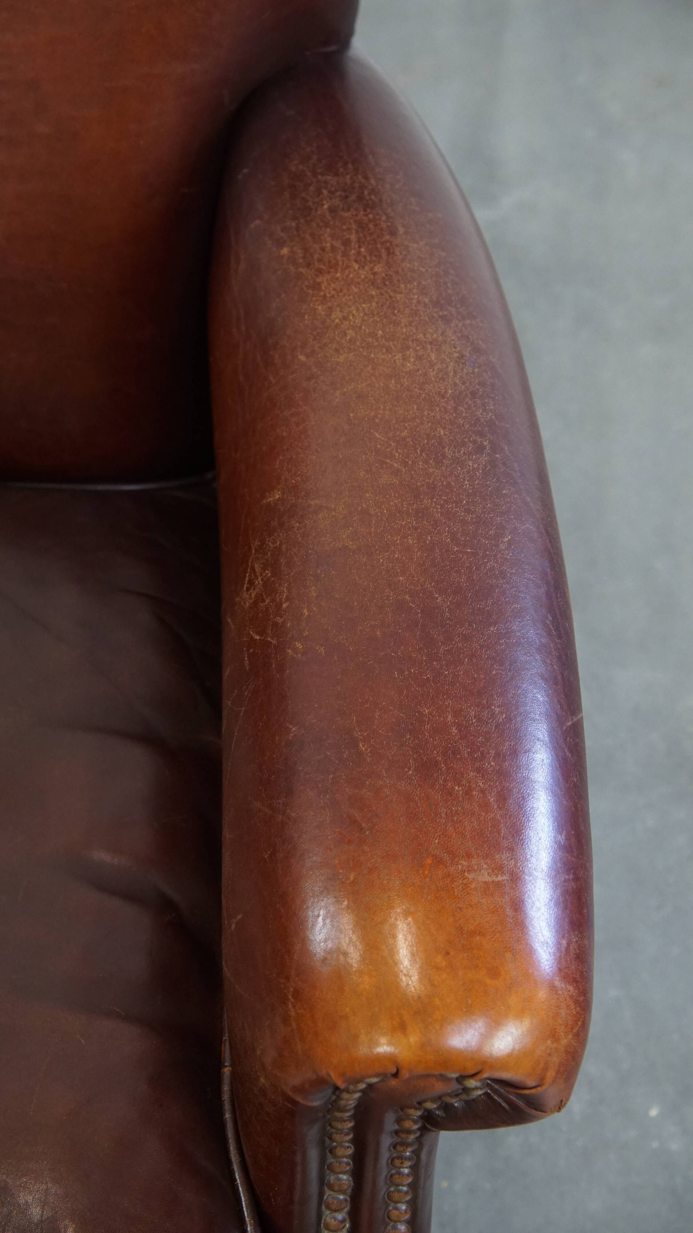 Vintage Sheepskin Leather Armchair