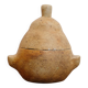 Pot couvert en grès en forme de poire.
