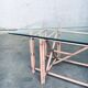 Organic Monumental Faux Bamboo Glass Top Dining Table in the style of McGuire, 1980s