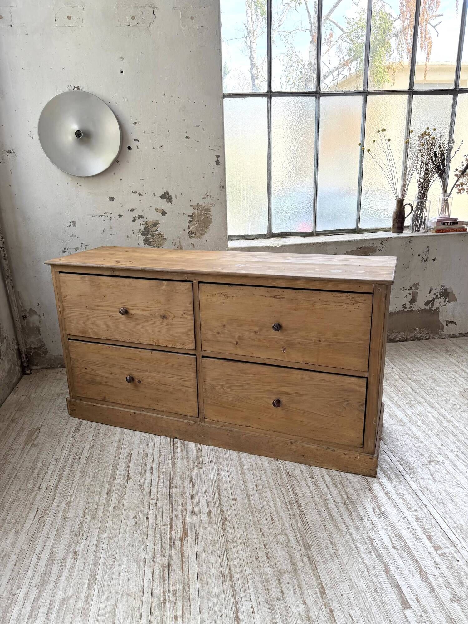 1950s pine workshop furniture 175cm