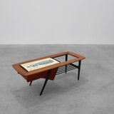 Coffee Table model 210, teak wood and ceramic,by Alfred Hendrickx, Belform