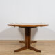 Mid-Century Teak Round Extending Dining Table, Denmark, 1960s