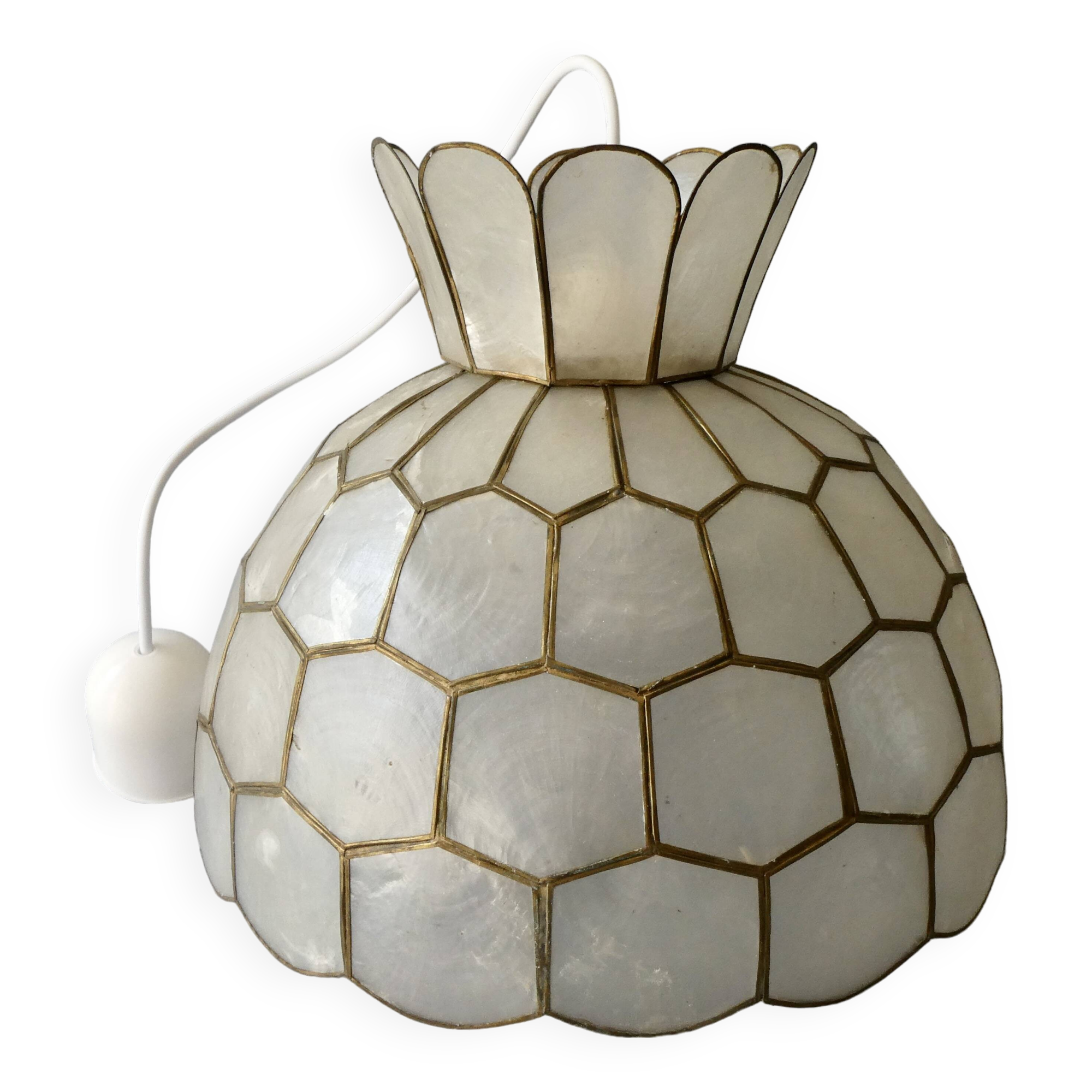 Mother-of-pearl mosaic pendant light, 1970s