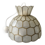 Mother-of-pearl mosaic pendant light, 1970s