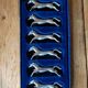 Silver metal knife holder Horses