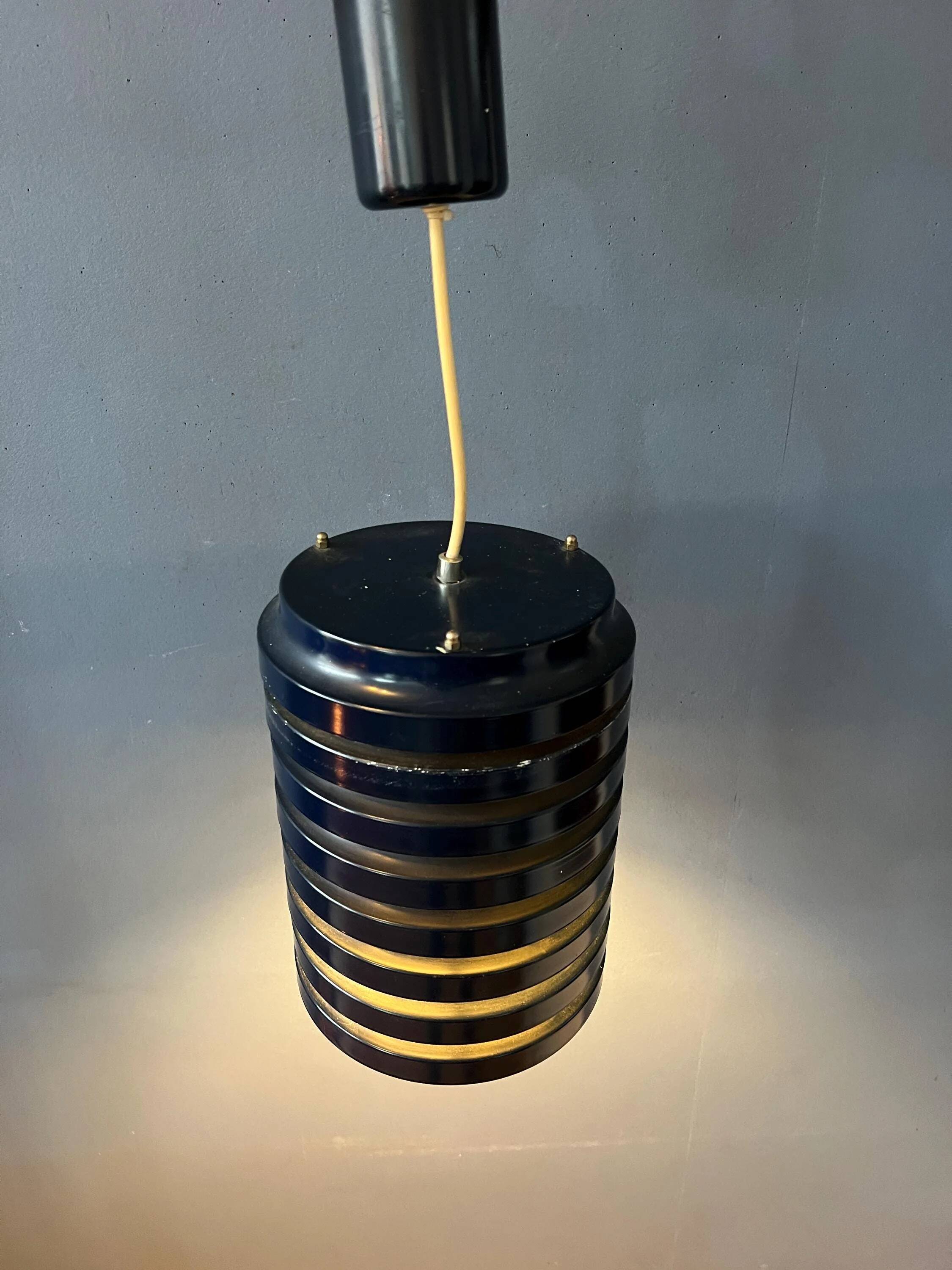 Vintage blue Danish mid-century pendant light