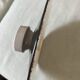 Vintage industrial reflector lampshade in black enamelled sheet metal & socket