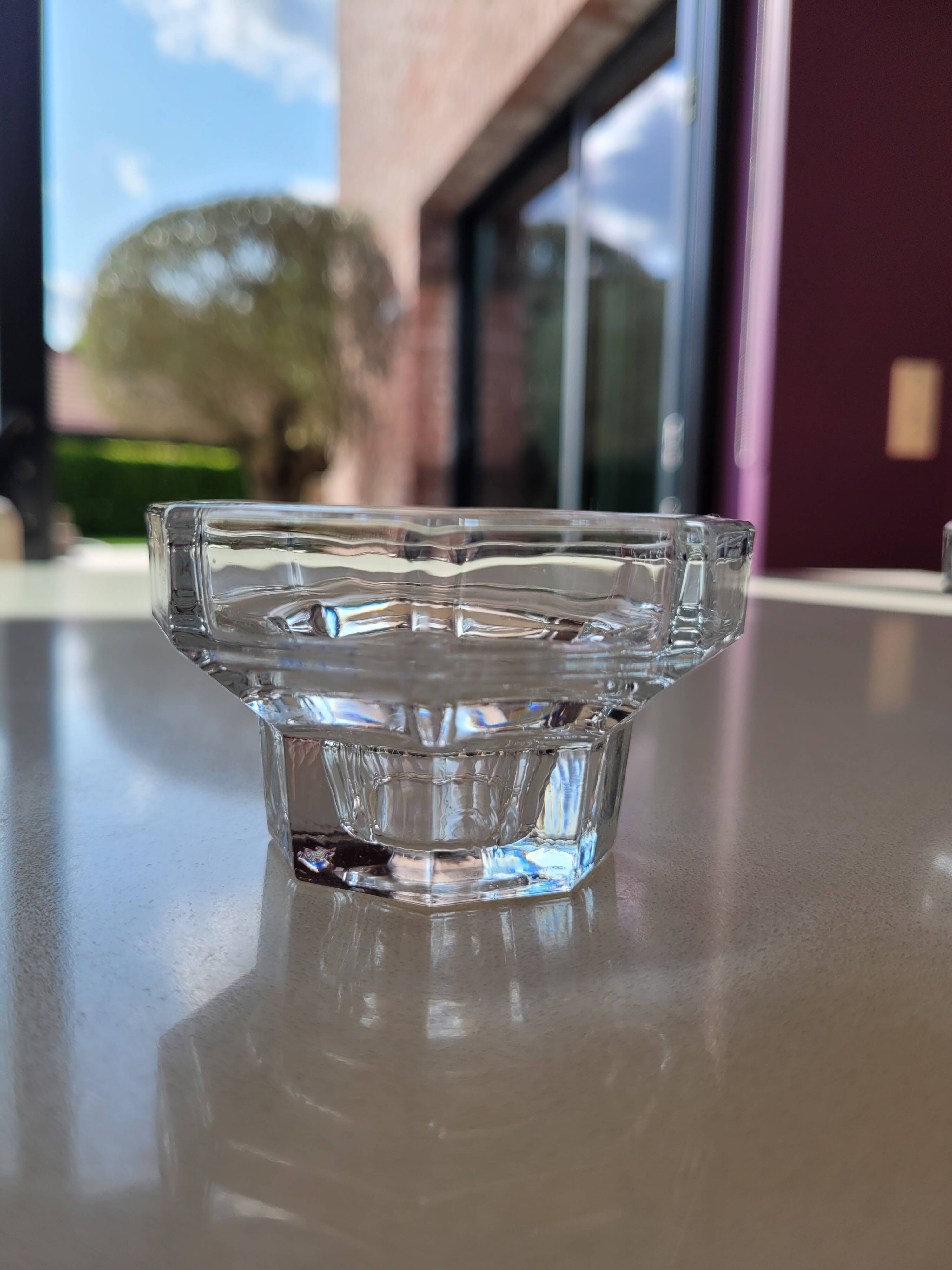 4 thick glass candle holders