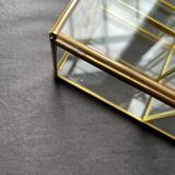 Glass and brass wall display case