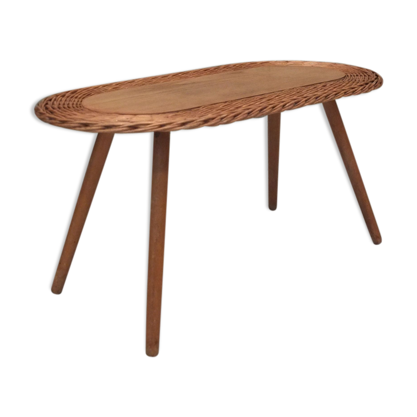 Table of 1960s Czechoslovak rattan