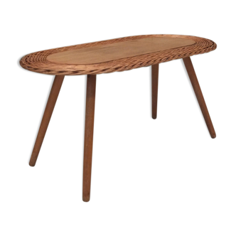 Table of 1960s Czechoslovak rattan