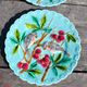 4 old Sarreguemine earthenware plates with bird decoration
