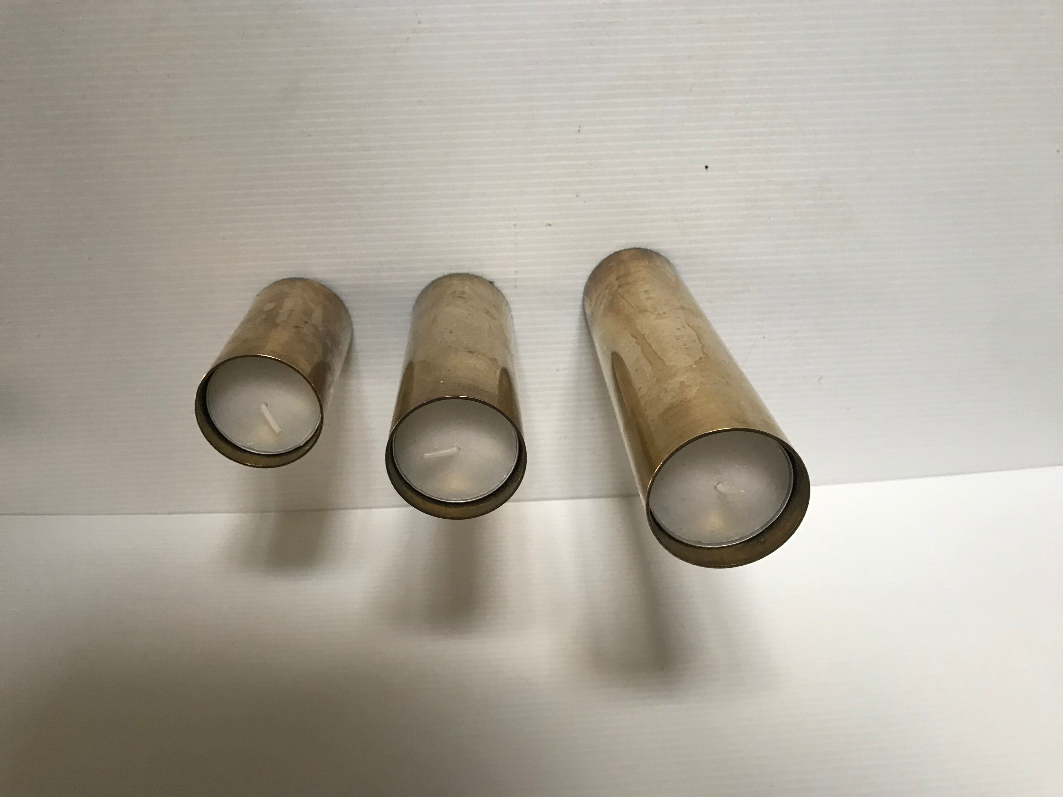 Scandinavian brass candle holders circa 1950