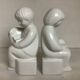 Pair of children's bookends reading from the 70s
