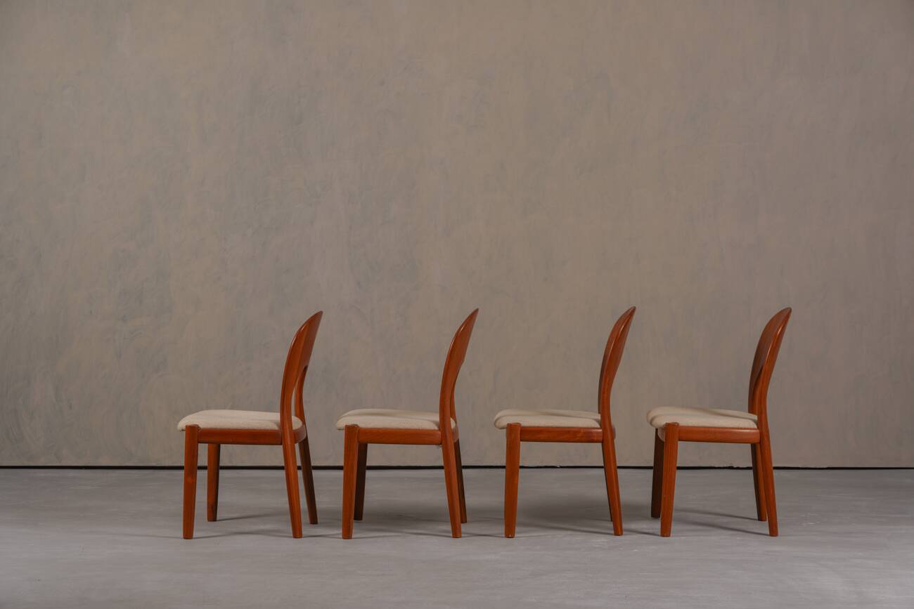 Vintage Morten dining chairs in teak by Niels Koefoed for Hornslet Møbelfabrik, Denmark 1970’s, set of 4