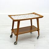 Chariot de bar et table en opale, Allemagne, années 1970.