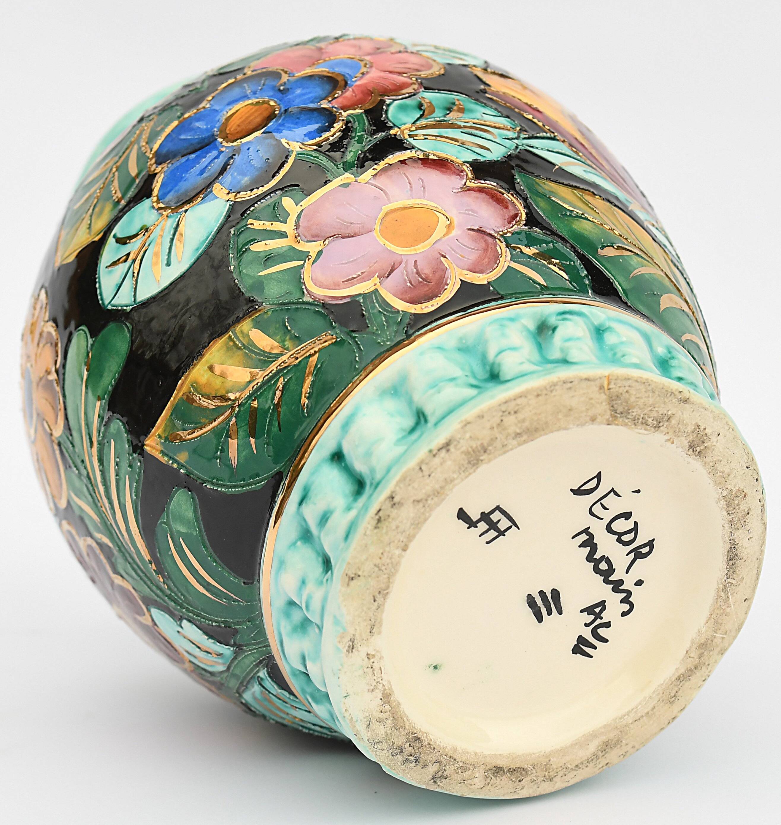 Monaco vase with colorful flower pattern