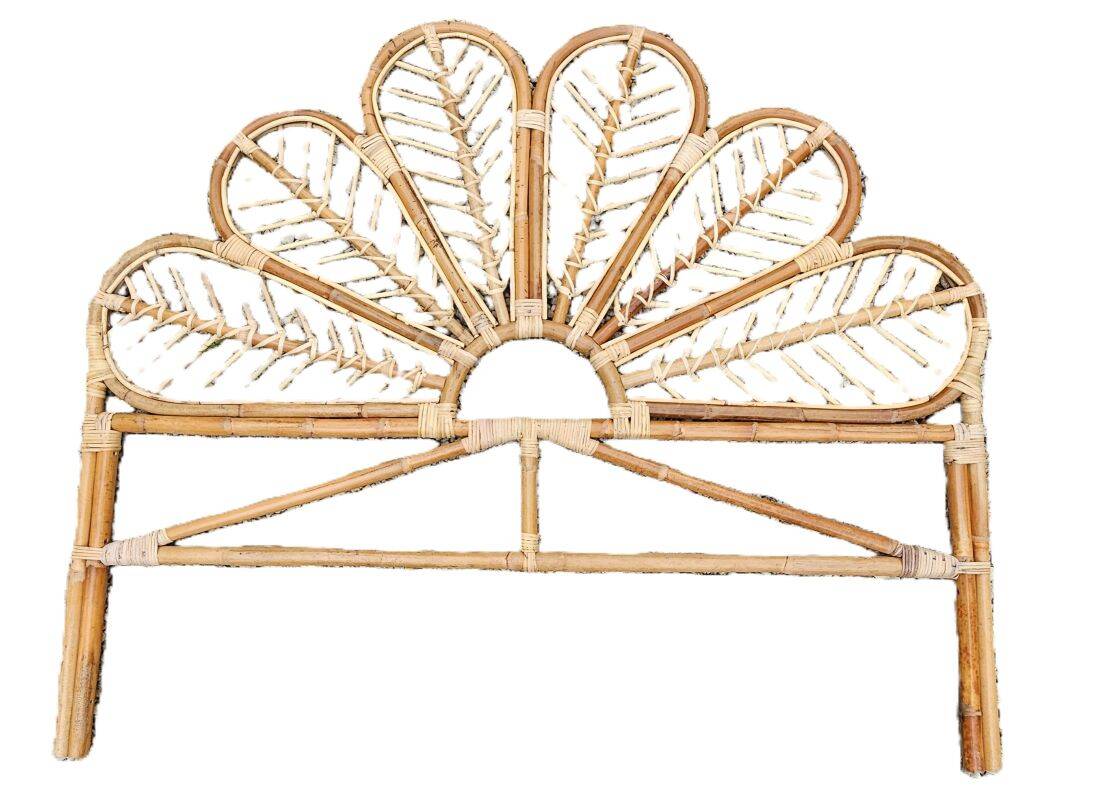 Peacock rattan headboard