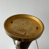 Lampe de table Sonja Katzin mid-century laiton et verre opalin