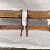 Antique monastry wicker stool or hocker