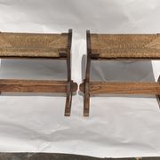 Tabouret en osier monastry antique ou hocker
