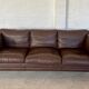 MID CENTURY VINTAGE DANISH MOGENS HANSEN 3 PERSON SOFA IN COCO BROWN LEATHE