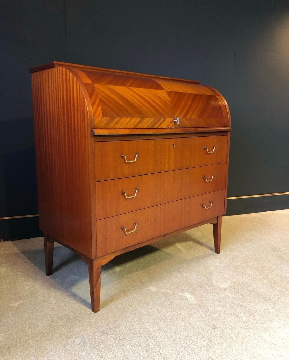 Scandinavian cylinder desk / secretary by Egon Ostergaard circa 1960