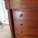 4-drawer chest of drawers - empire style - with detached columns - mahogany-bronze stain