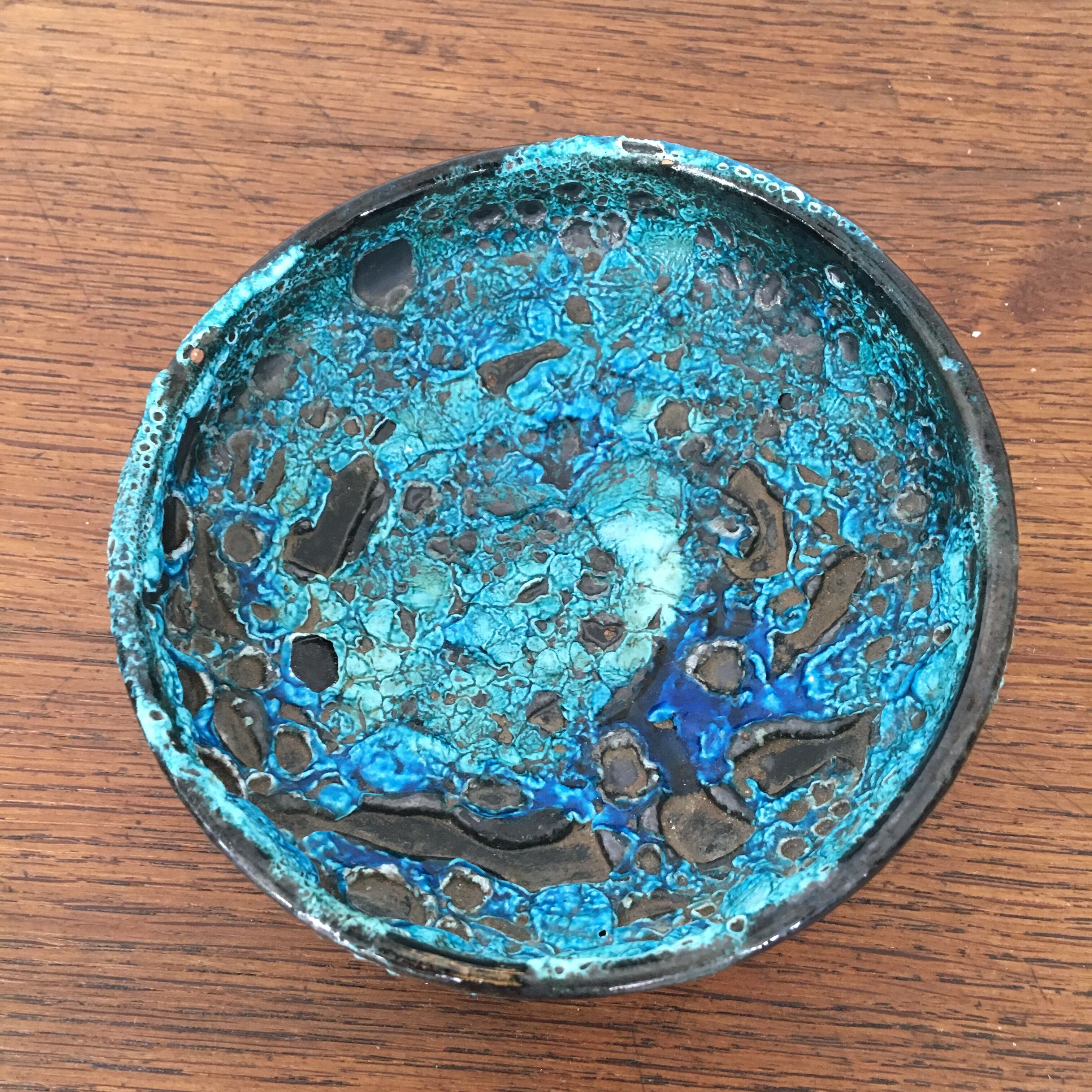 Empty pocket ceramic cup Fat Lava turquoise