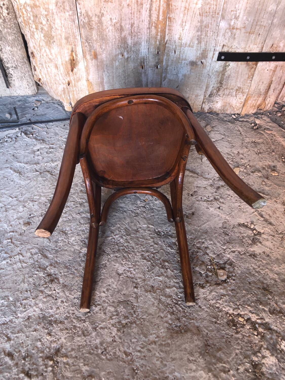 Old baumann style bistro chair dark wood