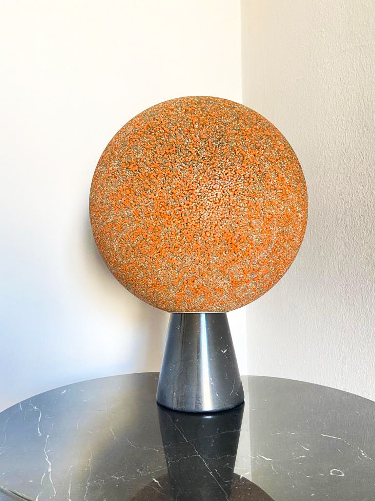 Lampe de table « Marte » avec base en marbre noir Marquina Jonh & Silvia Reid Années 1960