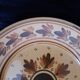 Old HB Quimper Plate Ceramic Geometric Floral Design Brown Yellow