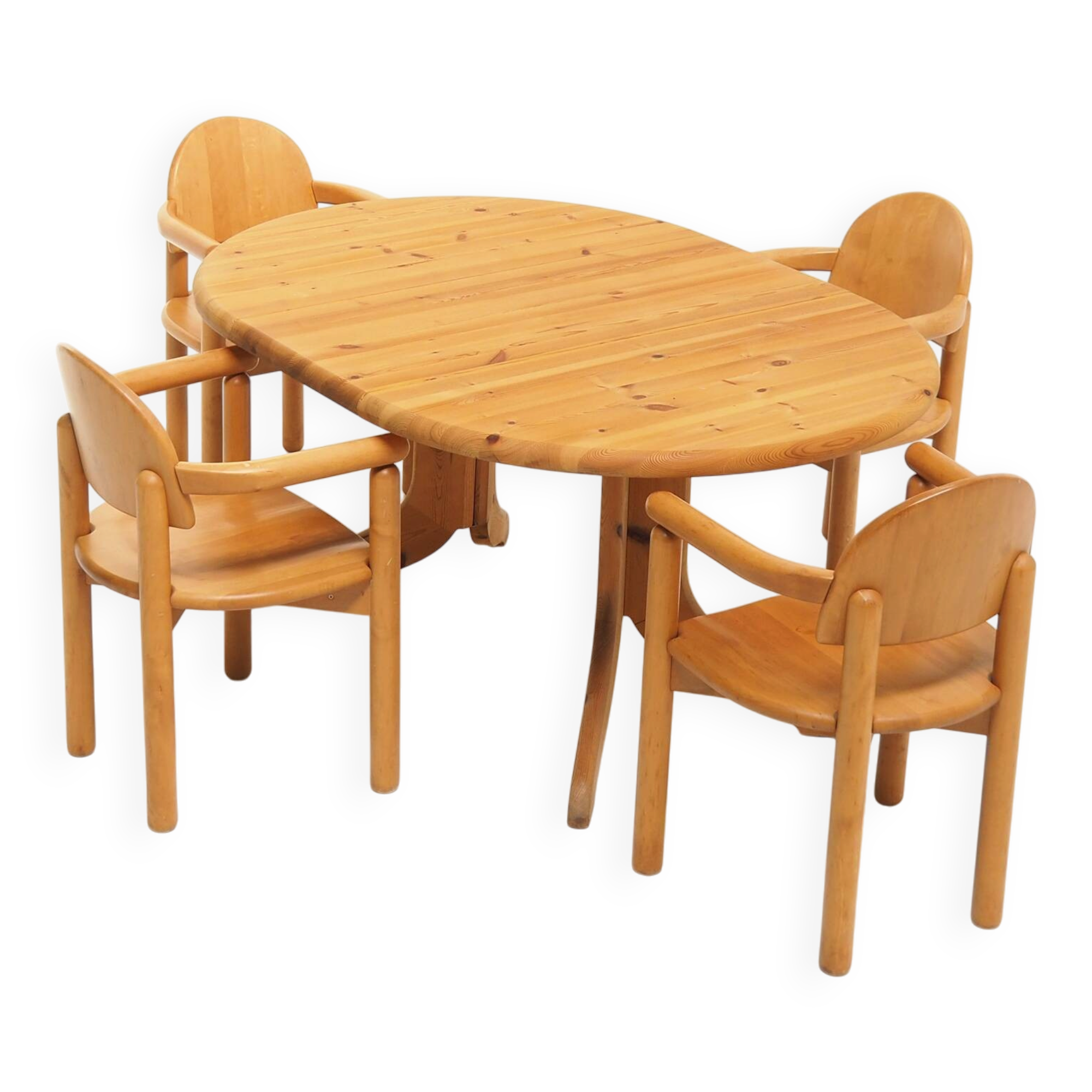 Solid Pine Dining Set by Rainer Daumiller for Hirtshals Savvaerk, Denmark