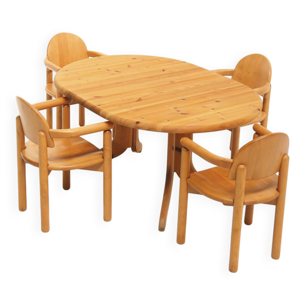 Ensemble de salle à manger en pin massif par Rainer Daumiller pour Hirtshals Savvaerk, Danemark