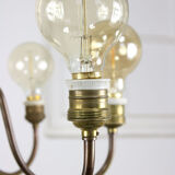 Viennese minimal brass 8-arm chandelier