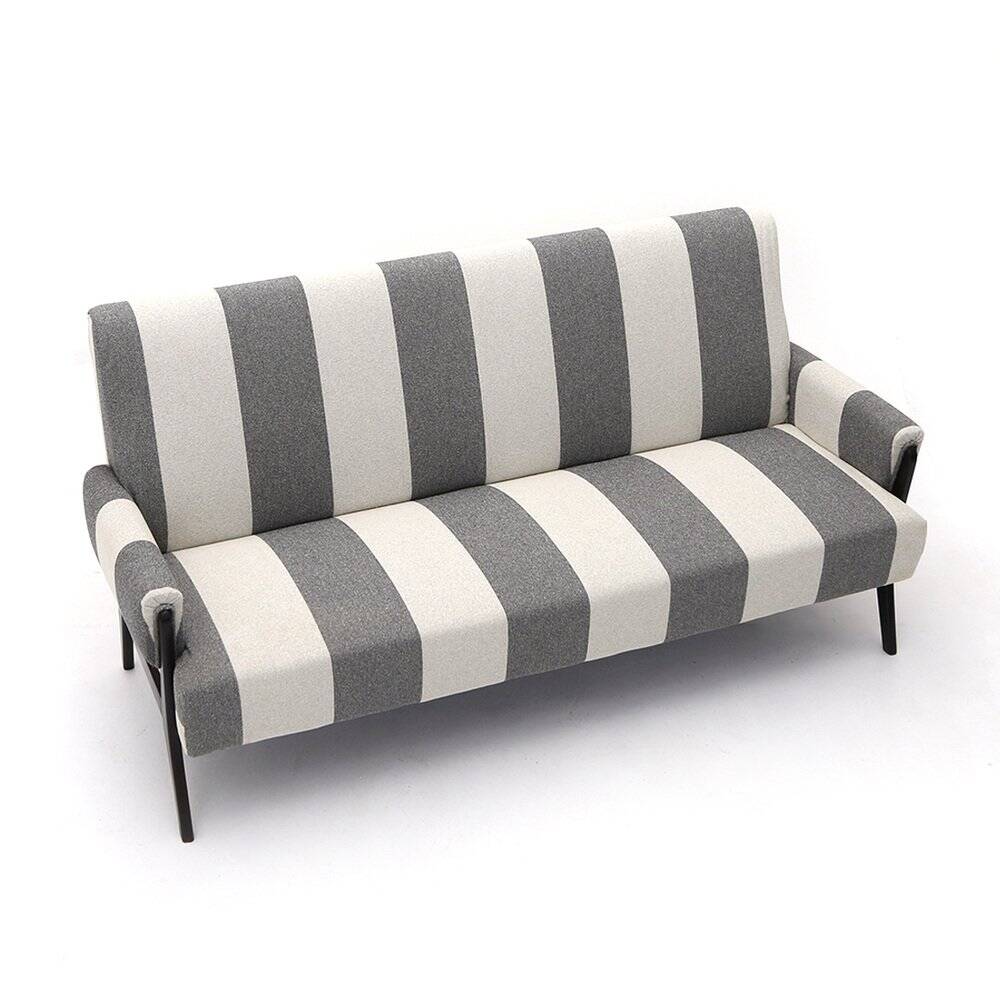 Three-seater wooden sofa, 1950s.