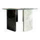 Table basse vintage en verre et marbre