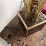 Brass palm tree table lamp with 4 trunks