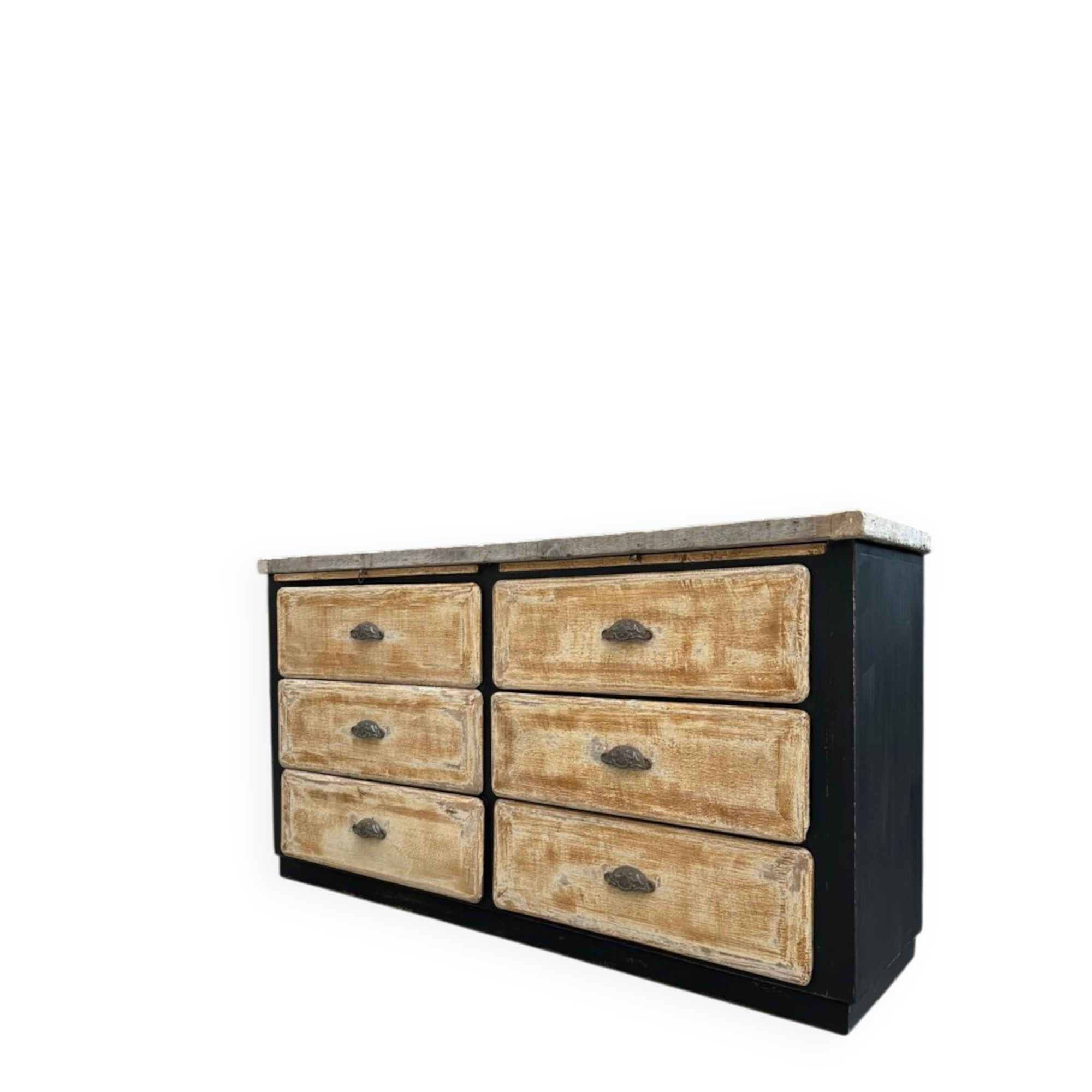Old workshop furniture with 6 drawers.
