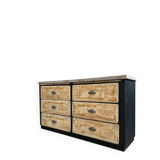 Old workshop furniture with 6 drawers.